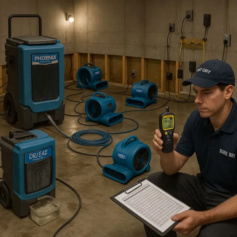 Structural Drying and Dehumidification process in Pinckneyville, IL